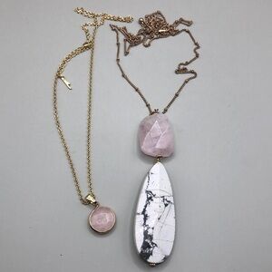Curated bundle quartz and howlite statement look necklaces.